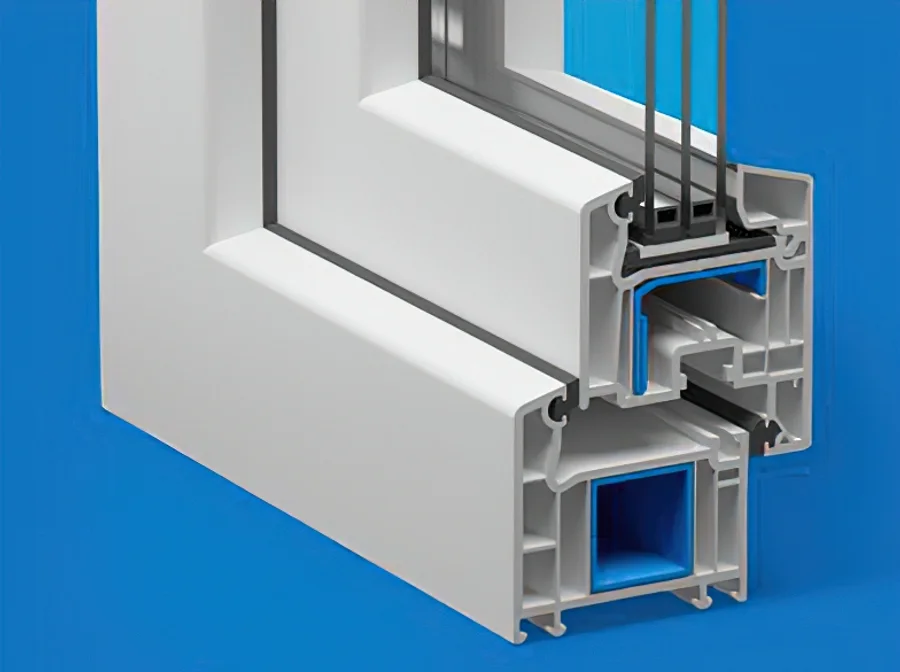 Замкнутое стальное армирование внутри профиля VEKA — оцинкованный вкладыш в раме и створке